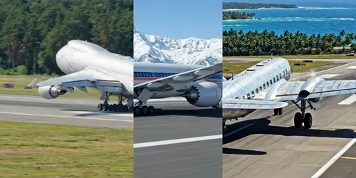 Cinematic Aircraft Takeoffs Videos generated by veo