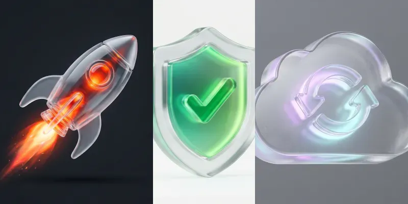 Glassmorphism 3D Icons generated by undefined