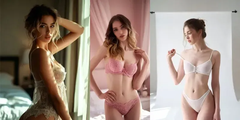 Elegant Indoor Fashion Portraits generated by undefined