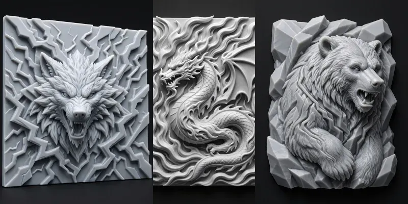 Elemental Beast Cnc Wall Panels