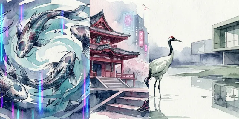 Japanese Water Color Art generated by undefined