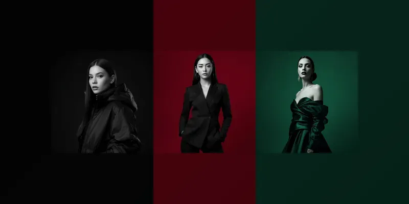 Monochromatic Luxury Fashion Portraits generated by undefined