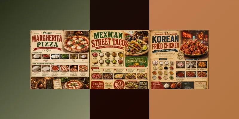Vintage Food Recipe Posters generated by undefined