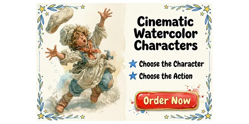 Cinematic Watercolor Characters generated by undefined