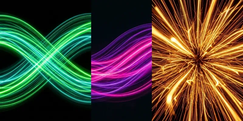 Neon Light Painting Abstract Art generated by undefined