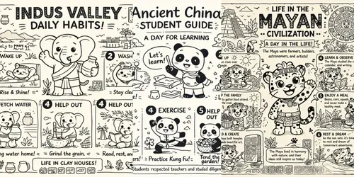 Hand Drawn Daily Life Lesson Posters Art generated by chatgpt-image