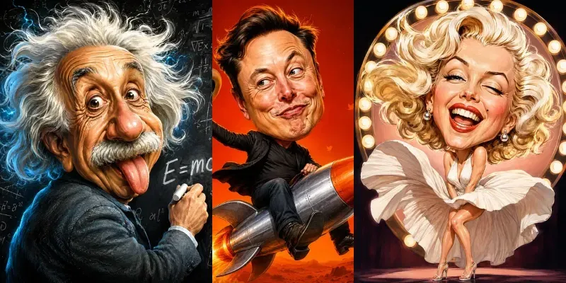 Cinematic Satirical Celebs Caricatures generated by undefined