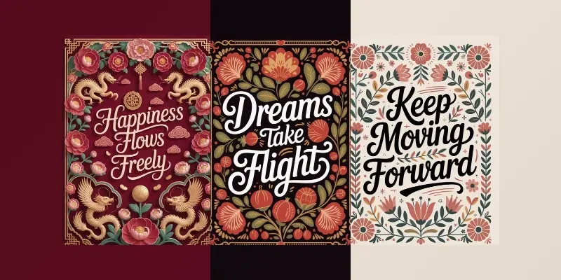 Folk Art Inspired Motivational Posters generated by undefined