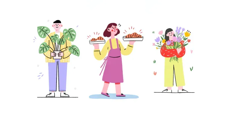 Quirky Editorial Risograph Characters generated by undefined