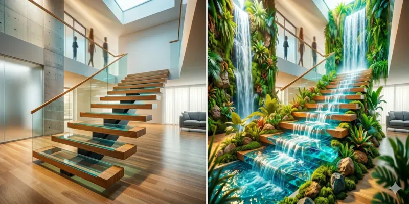 Viral Waterfall Staircase Video Magic generated by undefined