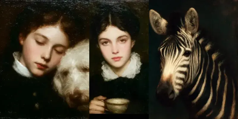 Luminous Dark Oil Portraits generated by undefined