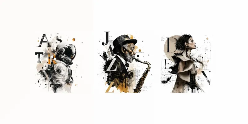 Expressive Typographic Portrait Art generated by undefined