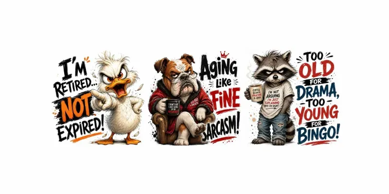 Funny Grumpy Animal Quote Designs generated by undefined