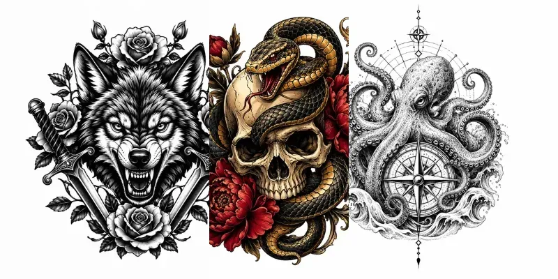 Tattoo Flash Tshirt Designs generated by undefined