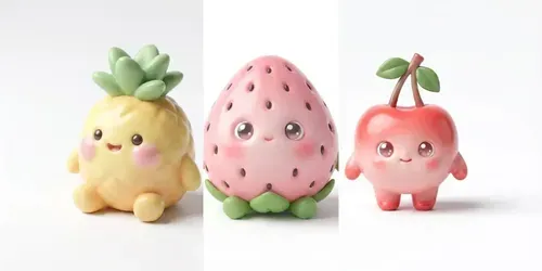 Ultracute Kawaii Baby Fruit Characters generated by gemini-image