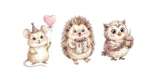 Sweet Baby Animals Birthday Clipart generated by gemini-image