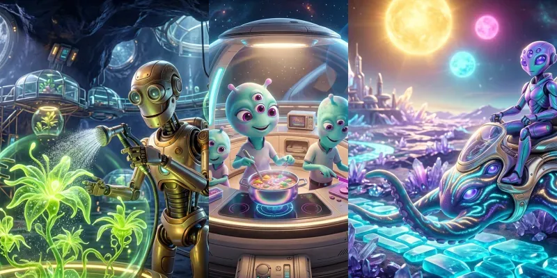 3D Space Alien Life Concepts