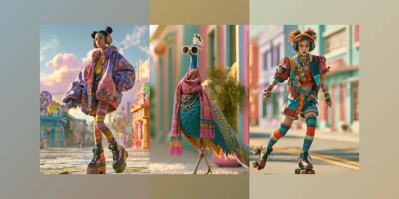 Sassy Color Fashion Portraits generated by undefined