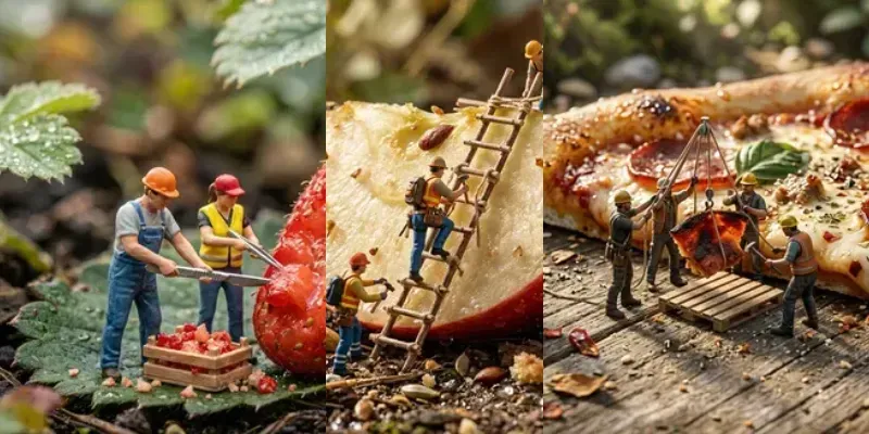 Tiny Workers Macro Food Factories generated by undefined