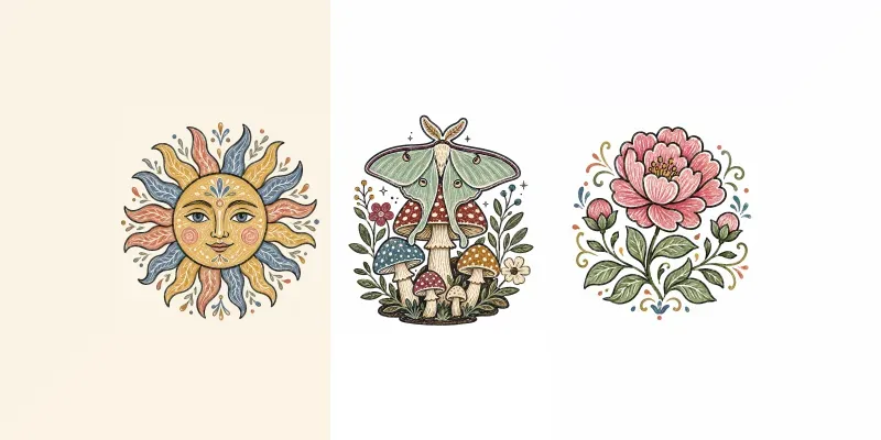 Chalky Folk Art Sticker Cliparts generated by undefined
