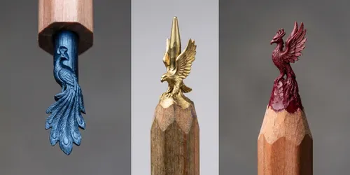 Intricate Pencil Tip Miniature Sculptures generated by gemini-image