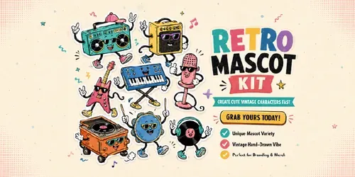 Retro Mascot Creator Sets generated by chatgpt-image