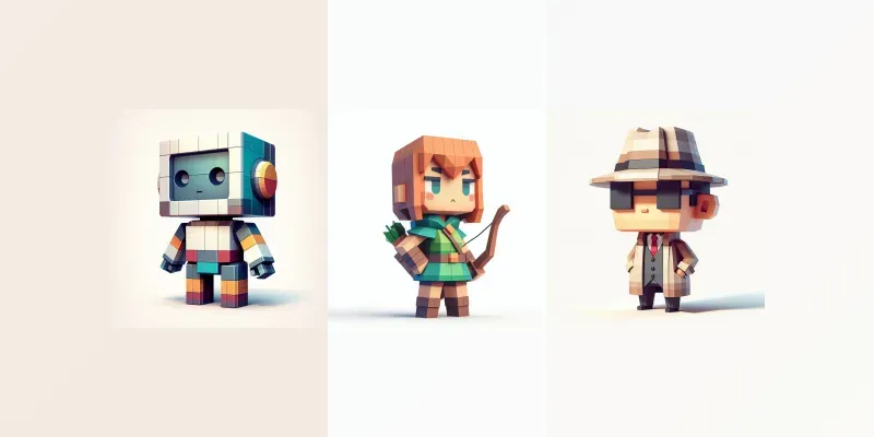 Cubist Low Poly Chibi Characters generated by undefined