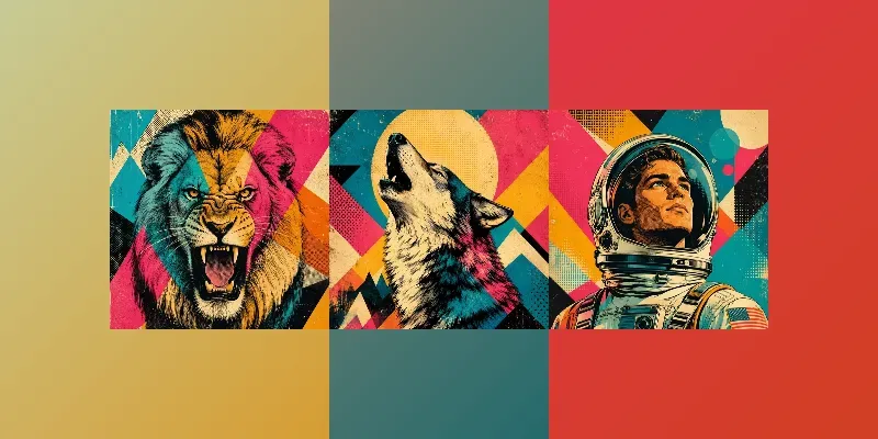 Retro Geometric Pop Art Portrait Packs generated by undefined