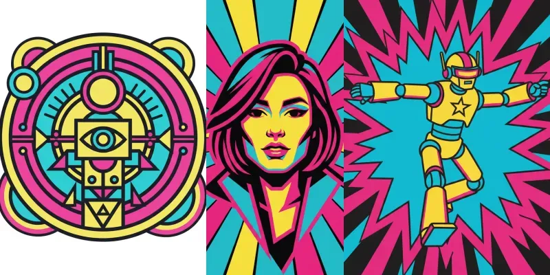 Neon Pop Art Vector Authorities generated by undefined