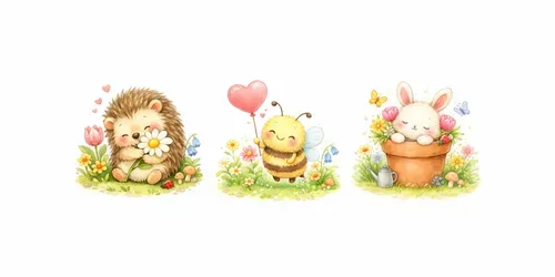 Whimsical Garden Characters Clipart generated by chatgpt-image