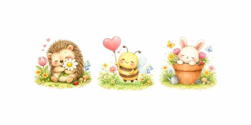 Whimsical Garden Characters Clipart generated by undefined