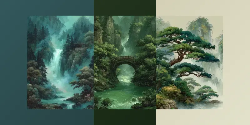 Majestic Ink Landscapes Collections generated by undefined