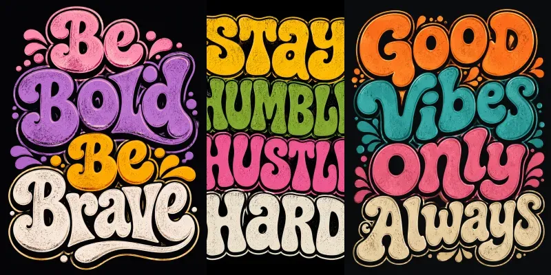 Retro Quote Typography Tshirt Designs generated by undefined