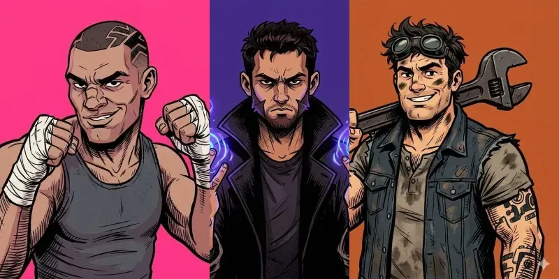 Bold Comic Ink Character Illustrations
