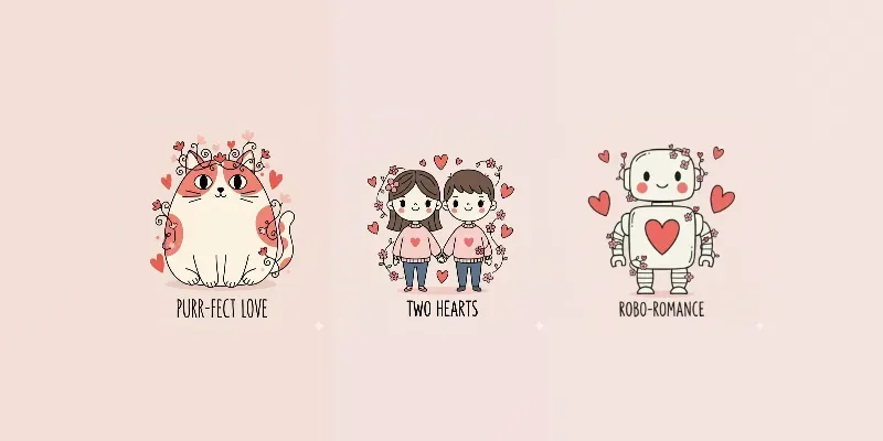 Cute Valentine Love Hand Drawn Doodles generated by undefined