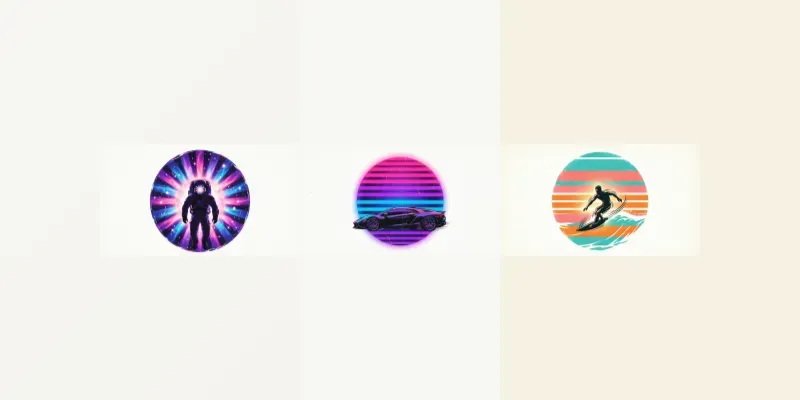 Retro 80s Sunset Tshirt Designs generated by undefined