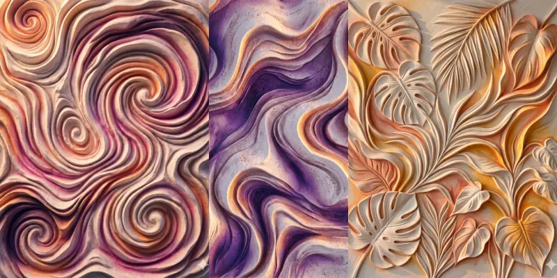 3D Biomorphic Plaster Wall Art Prints generated by undefined