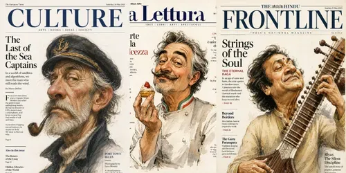 Vintage Editorial Caricatures generated by chatgpt-image