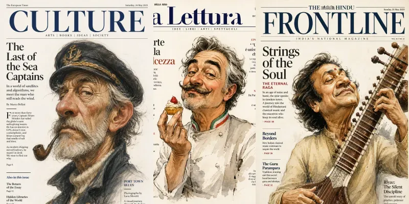 Vintage Editorial Caricatures generated by undefined