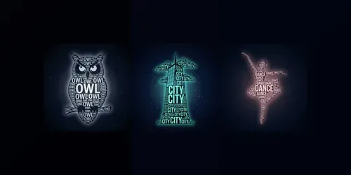 Glowing Word Silhouette Art generated by gemini-image