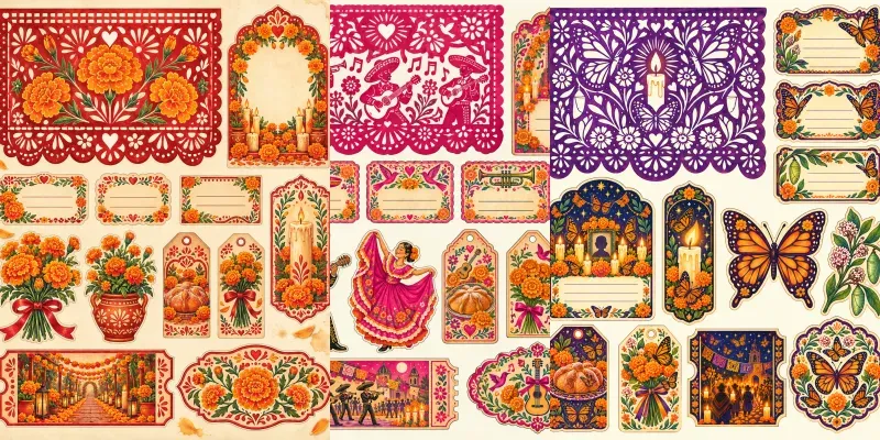 Day Of The Dead Ephemera Sheets