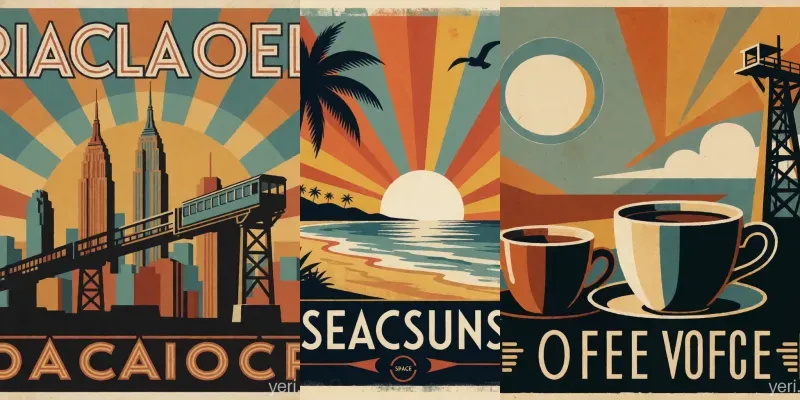 Retro Vintage Travel Posters generated by undefined