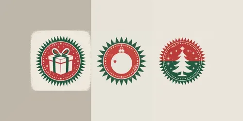 Vintage Round Christmas Badges generated by ideogram