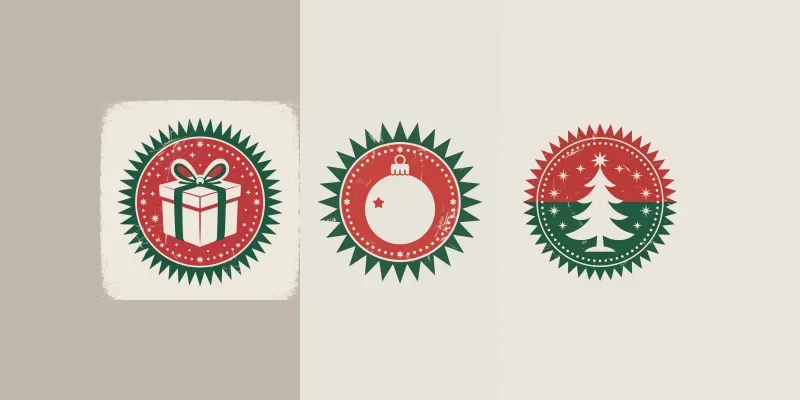 Vintage Round Christmas Badges generated by undefined