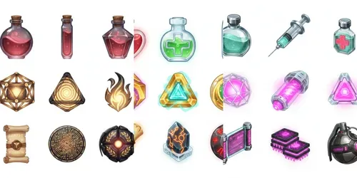 Arcane Consumables 3x3 Game Sprites generated by gemini-image