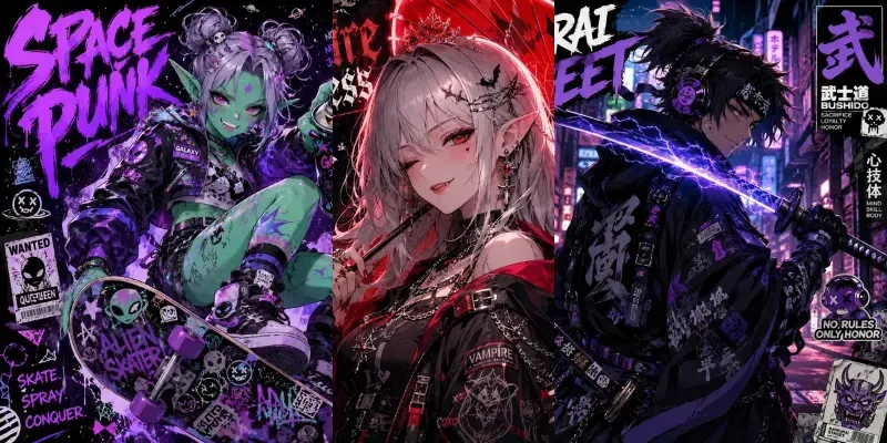 Rebel Pop Anime Poster Pack generated by undefined