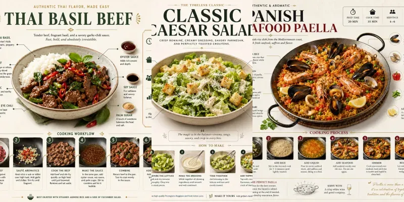 Premium Editorial Recipe Infographics generated by undefined