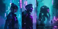 Dark Surreal Cyberpunk Scifi Designs flux prompt mini thumbnail