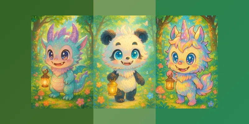 Anime Labubu Style Toys In Forest generated by undefined