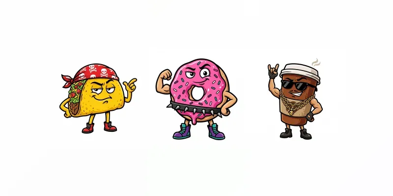 Funny Food Characters generated by undefined
